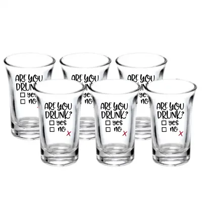 Are you drunk, set 6 pahare shout cu mesaje